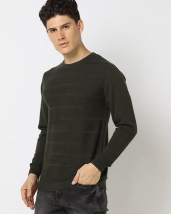 Heathered Henley-Neck Pullover