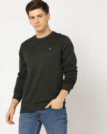 Structure Printed Crew-Neck Sweatshirt
