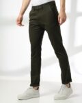 Men Slim Fit Flat-Front Trousers