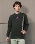 Men Seersucker Crew-Neck Sweatshirt