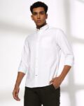 Checked Cutaway-Collar Shirt