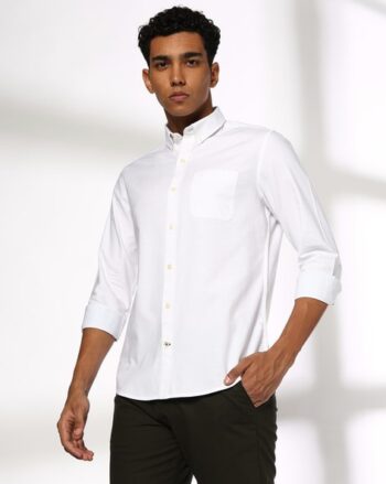 Checked Cutaway-Collar Shirt