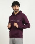 Men Striped Relaxed Fit Hoodie with Kangaroo Pockets