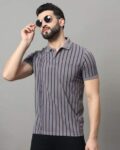 Men Striped Regular Fit Polo T-Shirt