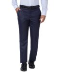 Men Relaxed Fit Flat-Front Trousers with Insert Pockets