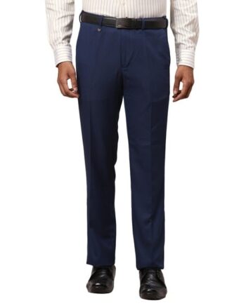 Men Straight Fit Flat-Front Trousers