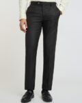 Solid Mid Rise Slim Fit Stretchable Trousers