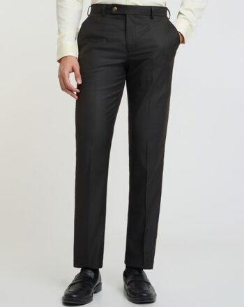 Solid Mid Rise Slim Fit Stretchable Trousers