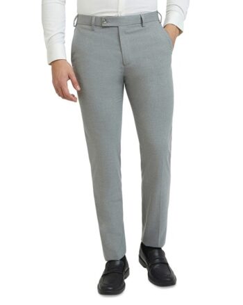 Men Straight Fit Flat-Front Pants