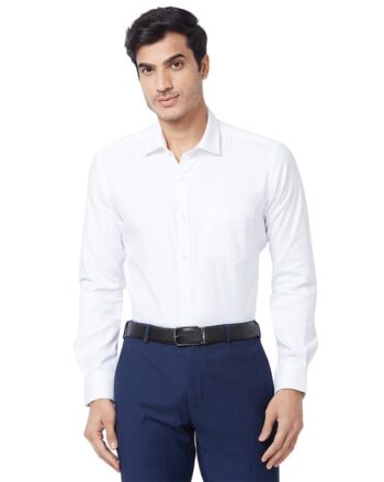 Men Tailored Fit Shirt with Logo Embroidery