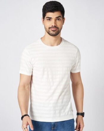Men Striped Slim Fit Round-Neck T-Shirt