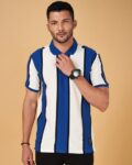 Men Striped Slim Fit Polo T-Shirt