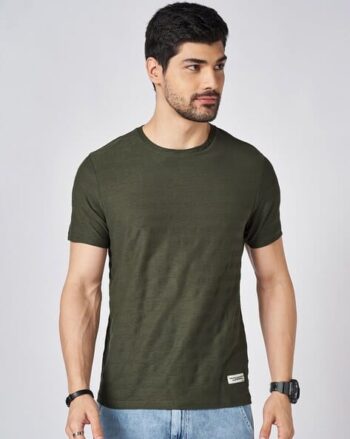 Men Striped Slim Fit Round-Neck T-Shirt