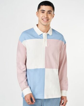 Men Colourblock Regular Fit Polo T-Shirt