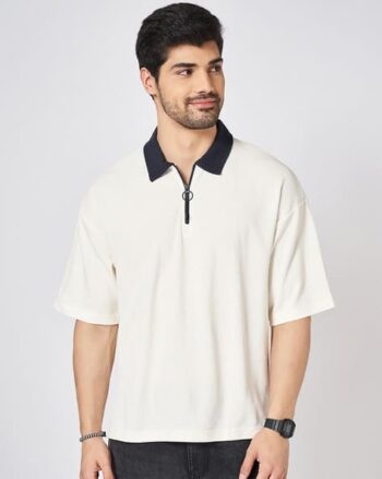 Men Oversized Fit Polo T-Shirt