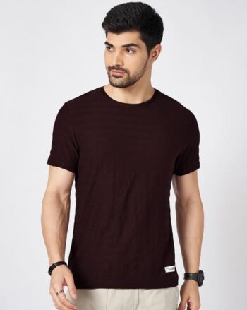 Men Striped Slim Fit Round-Neck T-Shirt