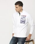 Men Regular Fit Typographic Print Hoodie