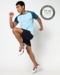 Men Cut & Sew Regular Fit Crew-Neck Running T-Shirt