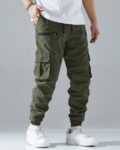 Men Relaxed Fit Flat-Front Pants