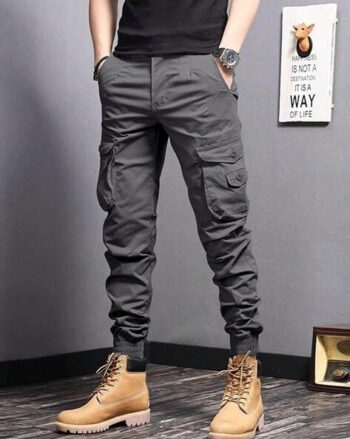 Men Straight Fit Cargo Pants with Insert Pockets