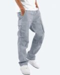 Men Straight Fit Flat-Front Trousers with Insert Pockets