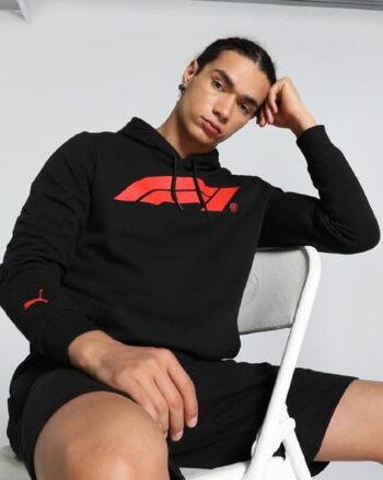 F1 Regular Fit Hooded Sweatshirt with Logo Print