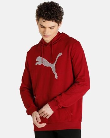 Men Oversized Fit Typographic Print Hoodie
