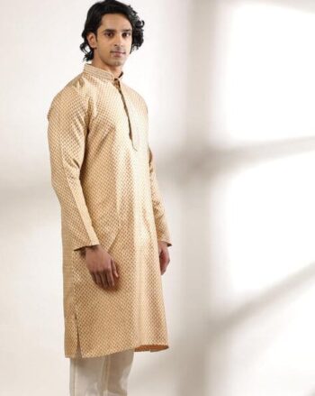 Small Buta Jacquard Embroidered Long Kurta