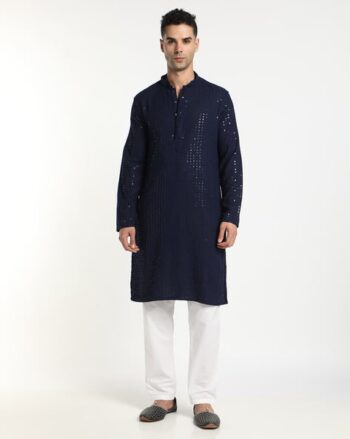 Embroidered Slim Fit Kurta