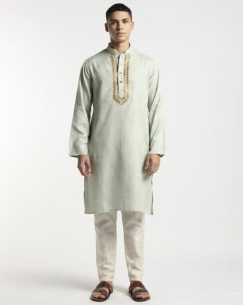 Men Embroidered Slim Fit Kurta
