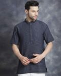 Men Stripes Short Kurta
