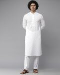 Men Embroidered Regular Fit Long Kurta