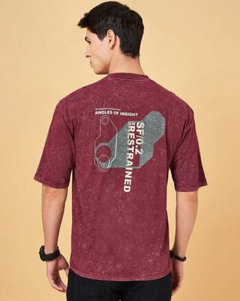 Men Typographic Oversized Fit Crew- Neck T-shirt