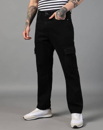 Shein Cargo Style Straight Jeans With Pockets