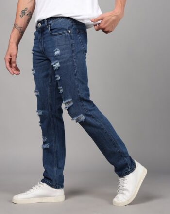 Shein Street Full Length Mid Distressed Slim Jeans