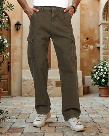 Shein Street Full Length Relaxed Cargo Jeans with Pockets