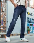Shein Full Length Acid Wash Light Distress Jeans
