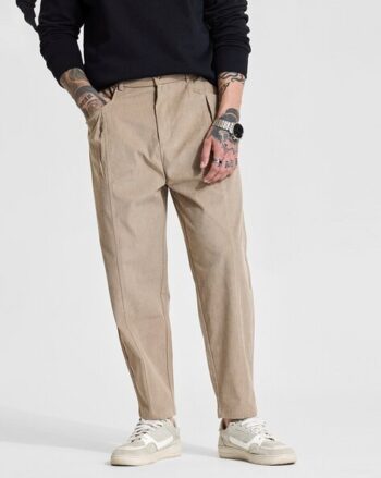 URB_N Men Solid Regular Fit Cargo Trousers