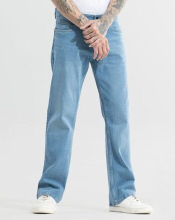 Men Bootcut Jeans with 5-Pocket Styling