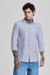 Men Micro Print Slim Fit with Patch Pocket