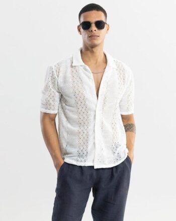 Checked Shirt with Curved Hemline