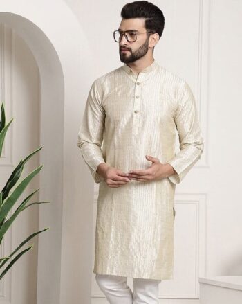 Striped Mandarin-Collar Kurta