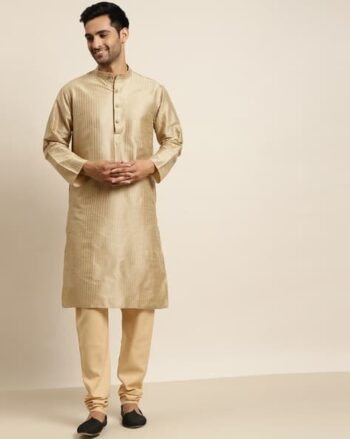 Full-Sleeve Long Kurta with Mandarin Collar