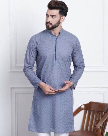 Embroidered Cotton Kurta