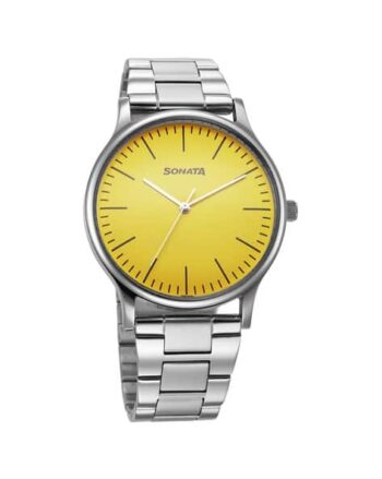 Men Aspire Analogue Watch with Stainless Steel Strap-77105SM16W