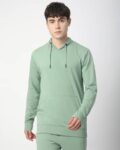 Men Long Sleeve Regular Fit Hooded T-Shirt