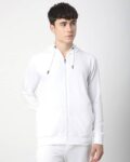 Men Long Sleeve Regular Fit Zipper Hooded T-Shirt
