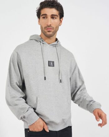 Men Embossed Patch Regular Fit Sweatshirt