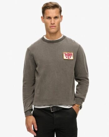 Men Heritage Logo Fleece Hooded Sweatshirt