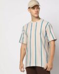 Men Striped Regular Fit Crew-Neck T-Shirt